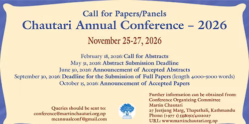 Call for Papers/Panels: Chautari Annual Conference – 2026